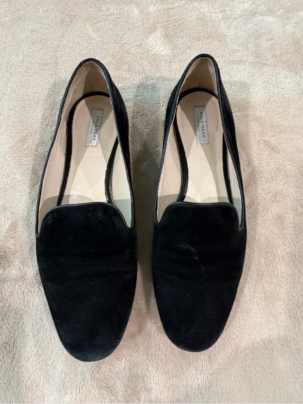 Cole Haan Black Suede Loafer Flats Size 7 1/2B
